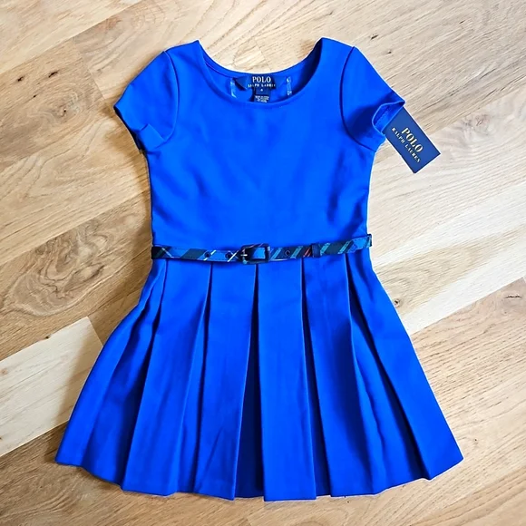 ralph lauren blue pleated dress Hybrid Sweater-Pleated Midi Dress